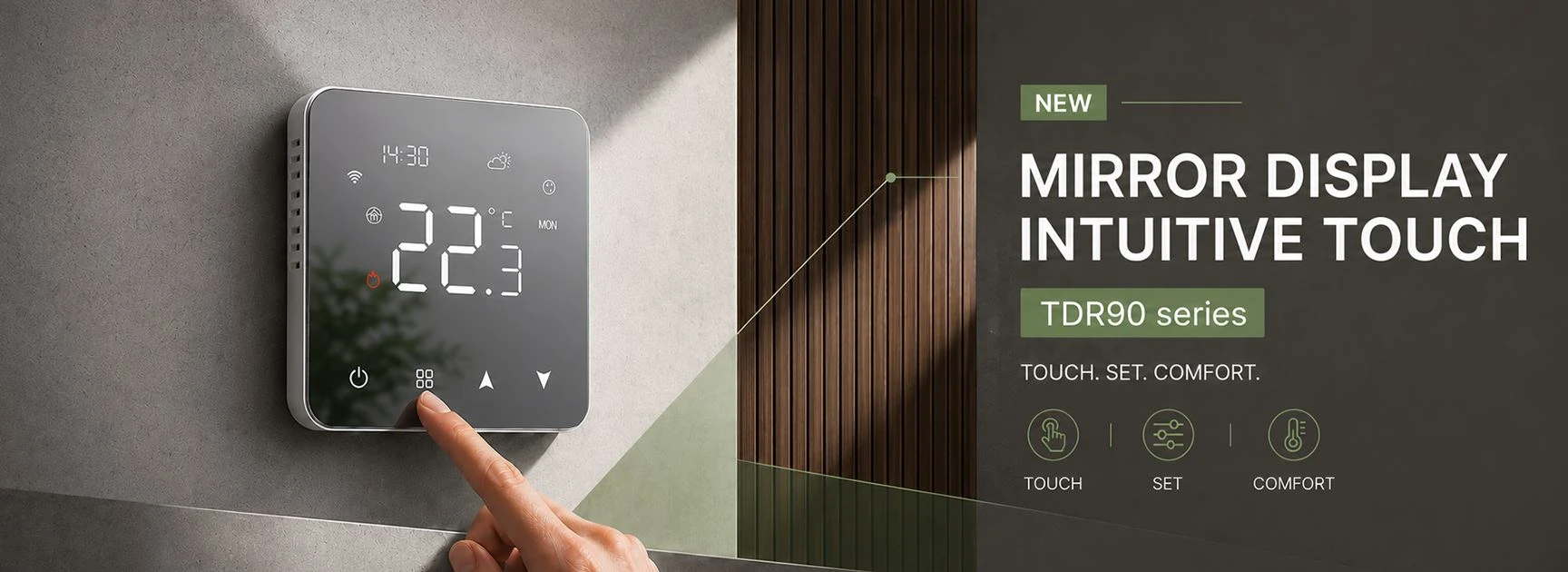 TDR90 WIFI Mirror Screen Room Thermostat